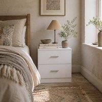 Wyld Haus Kefa Yoka White Bedside Table 2 Drawer Modern Nightstand