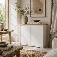Wyld Haus Nofi Fael Sideboard White & Natural Double Door Storage