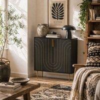 Wyld Haus Mose Black & Gold Art Deco 2 Door Sideboard