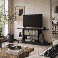 Wyld Haus Coro 80cm Black Mobile TV Storage Unit with Shelves