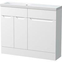 Balterley Teddesley Compact 2 Door Combination Vanity Basin WC Unit, 1000mm in White