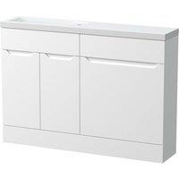 Balterley Teddesley Compact 2 Door Combination Vanity Basin WC Unit, 1200mm in White