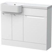 Balterley Teddesley Compact 2 Door Combination Vanity Basin WC Unit, 1000mm in White