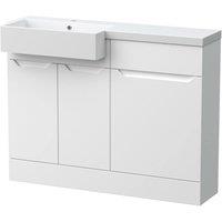 Balterley Teddesley Compact 2 Door Vanity Basin WC Unit, Matt White, 1100mm in White