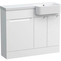 Balterley Teddesley Compact 2 Door Combination Vanity Basin WC Unit, 1000mm in White