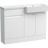 Balterley Teddesley Compact 2 Door Vanity Basin WC Unit, Matt White, 1100mm in White
