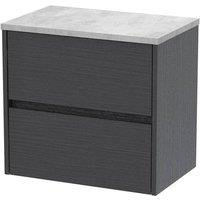 Balterley Chartley 2 Drawer Wall Hung Vanity Unit, Graphite Grey, 600mm in Grey