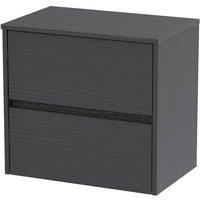 Balterley Chartley 2 Drawer Wall Hung Vanity Unit, Graphite Grey, 600mm in Grey