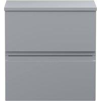 Balterley Mavesyn Contemporary Wall Hung Vanity Unit, Satin Grey, 505mm in Grey