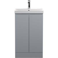Balterley Mavesyn Contemporary 2 Door Vanity Basin Unit, Satin Grey, 500mm in Grey