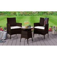 Comfy Living Ltd Rattan Garden Bistro Set With Round Table & 2 Chairs In Various Colours With Cover in Brown