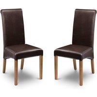 Julian Bowen Cuba High Back Upholstered Dining Chair (Set of 2) in Brown