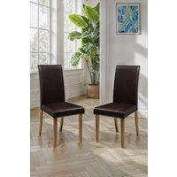 Julian Bowen Hudson High Back Upholstered Dining Chair (Set of 2) in Brown