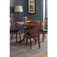 Julian Bowen Canterbury Round to Oval Extending 4-6 Seater Dining Table in Dark Brown