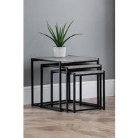 Julian Bowen Staten Nest of 3 Side Tables in Grey