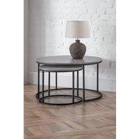 Julian Bowen Staten Round Nest of 2 Coffee Tables in Grey