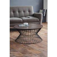 Julian Bowen Jersey Round Coffee Table with Wire Base in Walnut