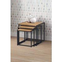 Julian Bowen Tribeca Nest of 3 Side Tables in Light Oak