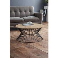 Julian Bowen Jersey Round Wire Coffee Table in Light Oak