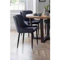 Julian Bowen Luxe Diamond Quilted Upholstered Dining Chair (Set of 2) in Grey