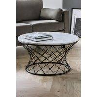 Julian Bowen Trevi Round Marble Top Wire Base Coffee Table in White