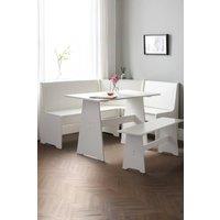 Julian Bowen Newport Corner 5 Seater Dining Set with Storage Bench in White
