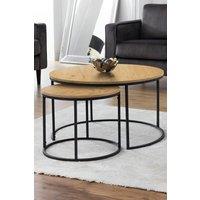 Julian Bowen Bellini Round Nest of 2 Coffee Tables in Light Oak