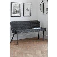 Julian Bowen Luxe Diamond Quilted Upholstered 2 Seater High Back Bench in Grey