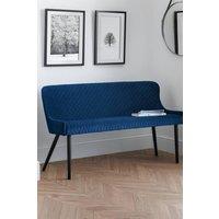 Julian Bowen Luxe Diamond Quilted Upholstered 2 Seater High Back Bench in Blue