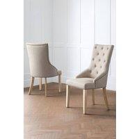 Julian Bowen Loire Buttoned Back Upholstered Dining Chair (Set of 2) in Light Beige