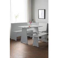 Julian Bowen Newport Corner 5 Seater Dining Set with Storage Bench in Grey