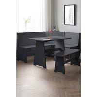 Julian Bowen Newport Corner 5 Seater Dining Set with Storage Bench in Black