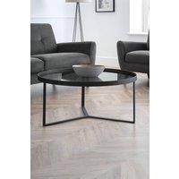 Julian Bowen Round Glass Top Coffee Table in Black