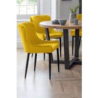 Julian Bowen Luxe Diamond Quilted Upholstered Dining Chair (Set of 2) in Mustard