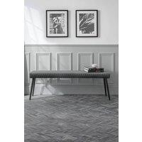Julian Bowen Luxe Diamond Quilted Upholstered 2 Seater Backless Bench in Grey
