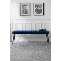 Julian Bowen Luxe Diamond Quilted Upholstered 2 Seater Backless Bench in Blue