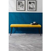 Julian Bowen Luxe Diamond Quilted Upholstered 2 Seater Backless Bench in Mustard