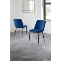 Julian Bowen Delaunay Upholstered Dining Chair (Set of 2) in Blue