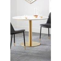 Julian Bowen Palermo Round Pedestal 4 Seater Dining Table in White