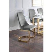 Julian Bowen Vittoria High Back Upholstered Dining Chair (Set of 2) in Grey