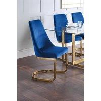 Julian Bowen Vittoria High Back Upholstered Dining Chair (Set of 2) in Blue