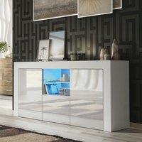 Mex Furniture LTD Sideboard with LED Lighting & Gloss Doors / 145cm in White