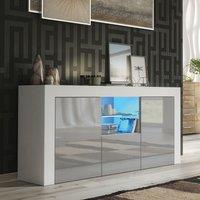 Creative Furniture Aurora Sideboard 145cm - A Modern & Practical Cabinet with Gloss Doors & LED Lights in Grey