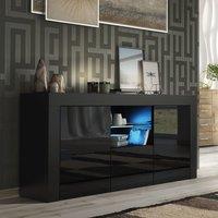 Creative Furniture Aurora Sideboard 145cm - A Modern & Practical Cabinet with Gloss Doors & LED Lights in Black