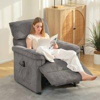 HOMCOM Massage Recliner with Quiet Motor, Power Reclining Chair in Grey | Size: Armchair