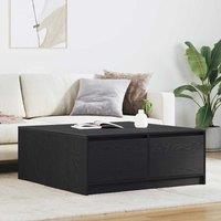 Berkfield Home Coffee Table with Drawers Black Oak 100x100x40 cm | Size: 100 x 100 x 40 cm