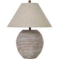 KDMD Saturn Table Lamp with Linen Shade - Modern & Elegant Lighting in Beige