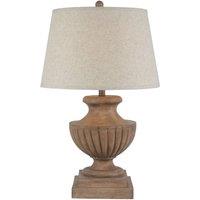 KDMD Marbelle Table Lamp with Edged Linen Shade - Modern & Elegant Lighting in Brown
