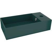 Berkfield Home Bathroom Sink with Overflow Ceramic Dark Green