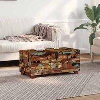 Berkfield Home Coffee Table Box Chest Solid Reclaimed Wood 80x40x35 cm | Size: 80 x 40 x 35 cm